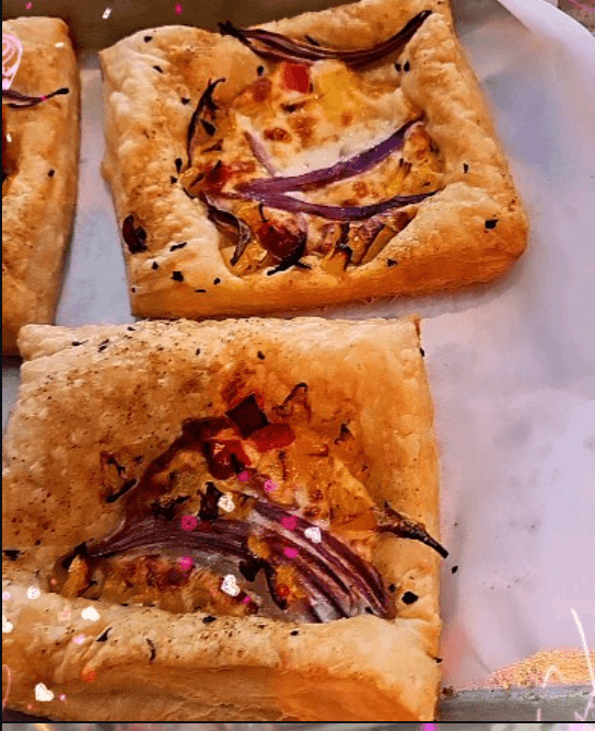 Fresh-baked pastry closeup
